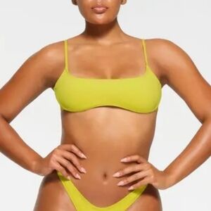 SKIMS Lime Green Scoop Bikini Top and High-Cut Bottom